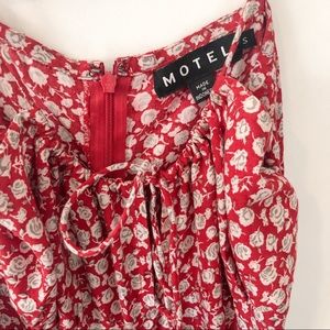 MOTEL ROCKS Red floral slip dress